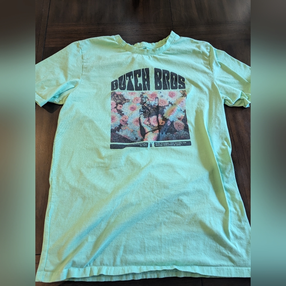 Dutch Bros Green Short Sleeve Tee with Graphic Print